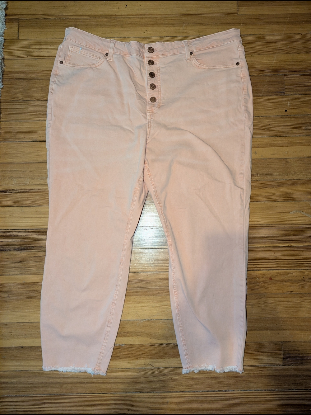 Lauren Conrad High-Rise Cropped Jeans in Light Peach